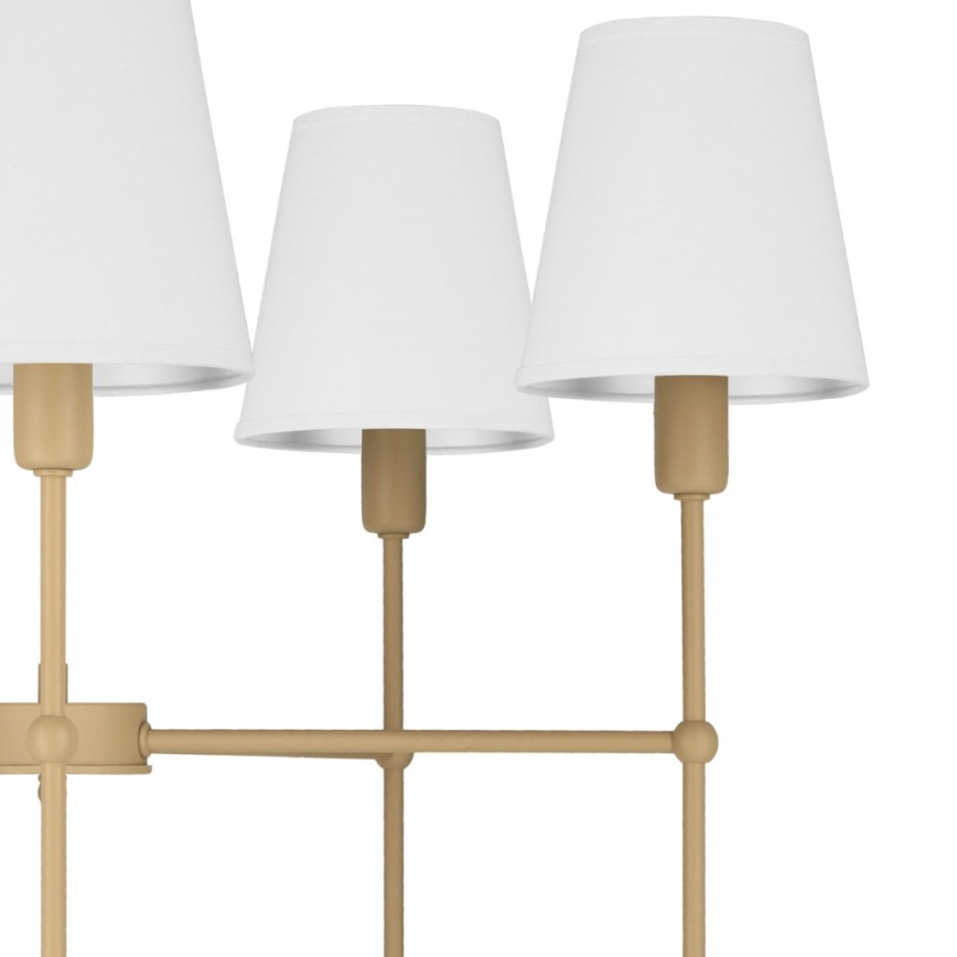 Lampadario a stelo MADELA 5xE14/40W/230V bianco/beige