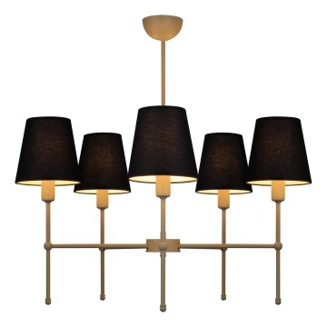 Lampadario a stelo MADELA 5xE14/40W/230V nero/beige