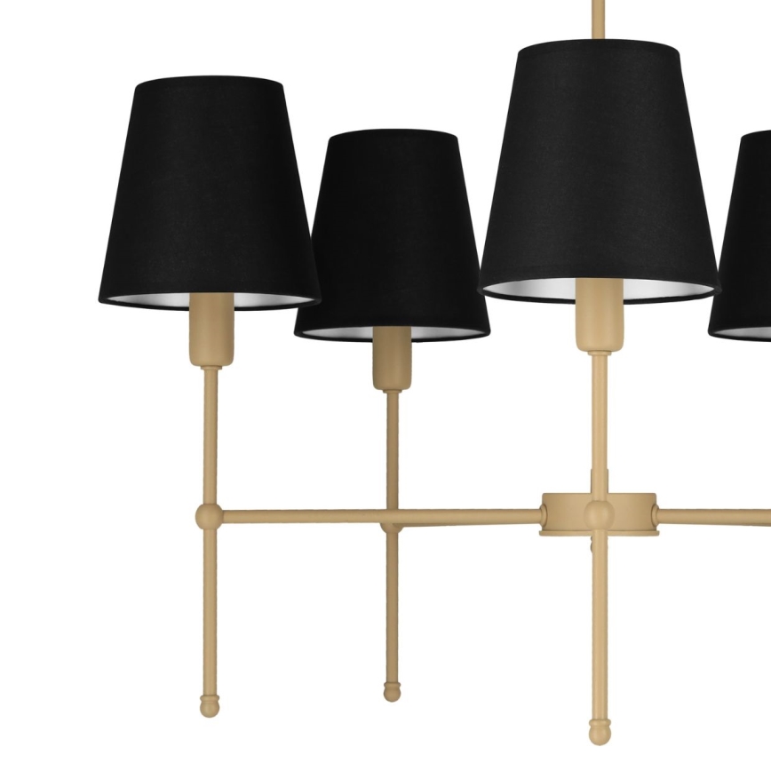 Lampadario a stelo MADELA 5xE14/40W/230V nero/beige