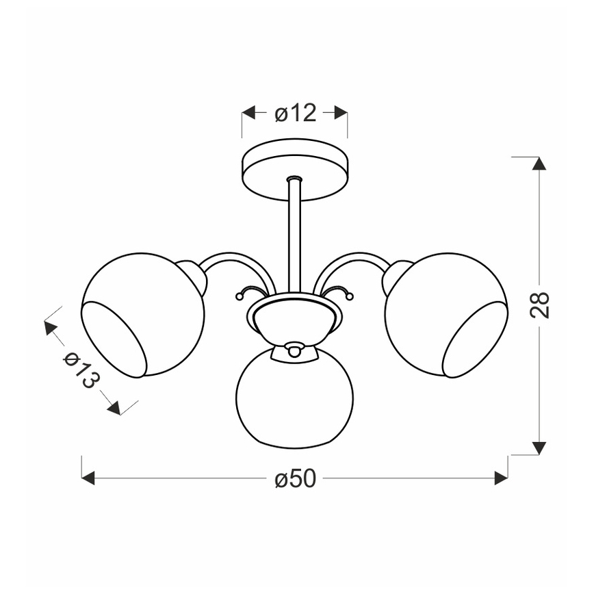 Lampadario a stelo NESTOR 3xE27/40W/230V ottone