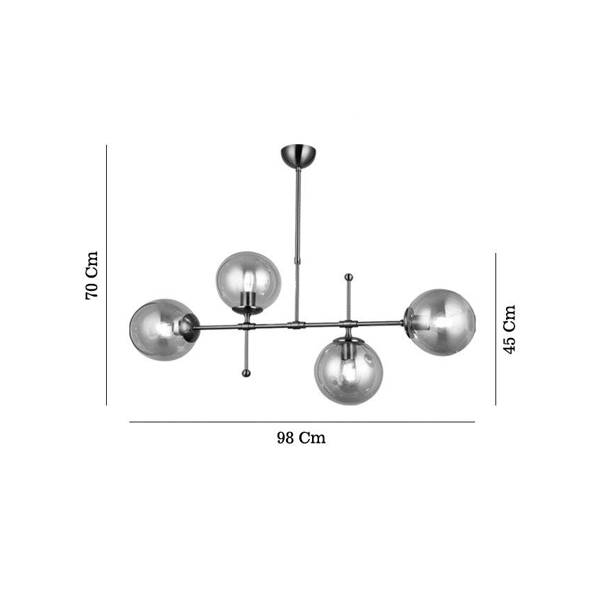 Lampadario a stelo POLINO 4xE27/40W/230V bronzo
