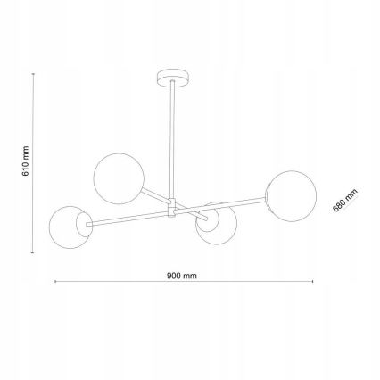Lampadario a stelo SARIUS 4xG9/6W/230V dorato