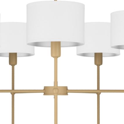 Lampadario con asta MADELA 5xE14/40W/230V bianco/beige