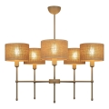 Lampadario con asta MADELA 5xE14/40W/230V iuta/beige