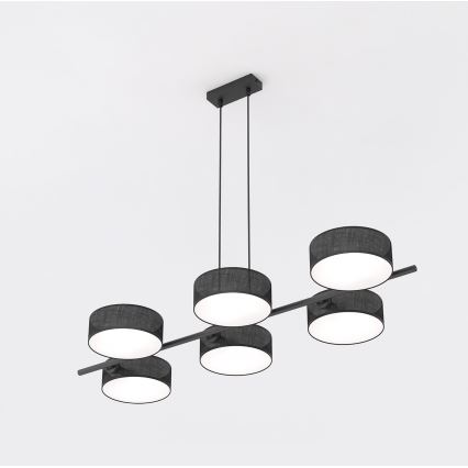 Lampadario con cavo DRUMZ 6xE14/10W/230V, nero