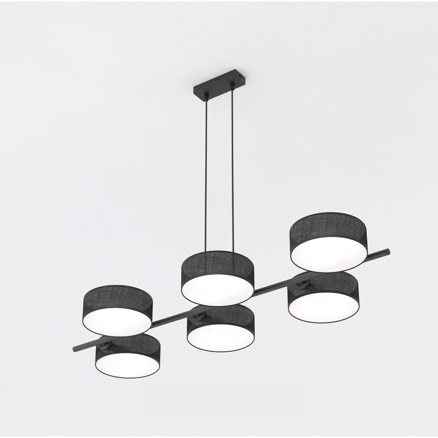 Lampadario con cavo DRUMZ 6xE14/10W/230V, nero