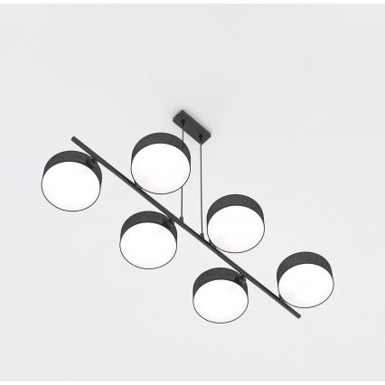 Lampadario con cavo DRUMZ 6xE14/10W/230V, nero