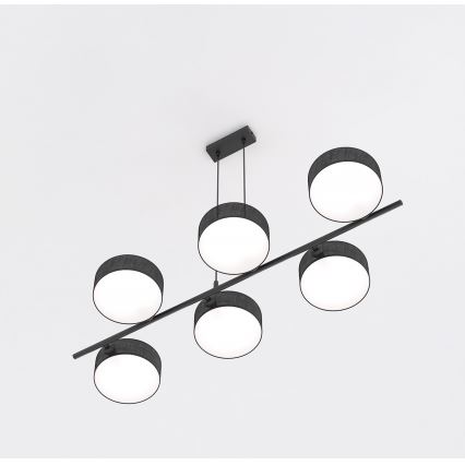 Lampadario con cavo DRUMZ 6xE14/10W/230V, nero