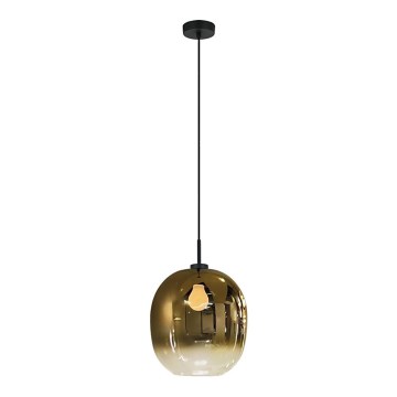 Lampadario con cavo MIRROR 1xE27/14W/230V fumé dorato