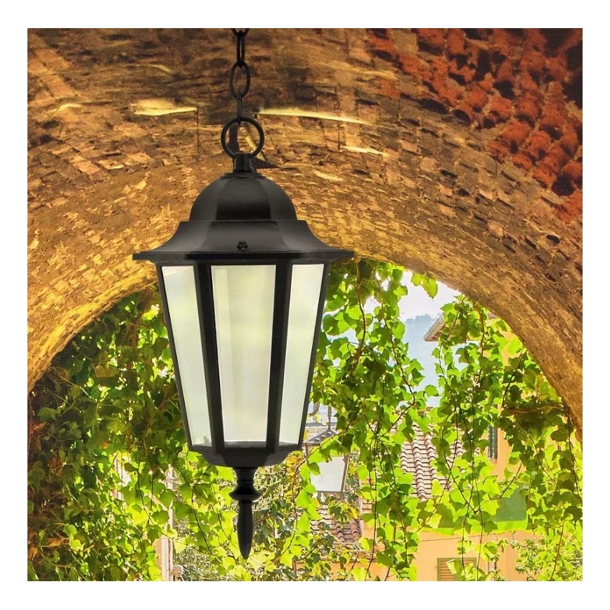 Lampadario da esterno 1xE27/20W/230V IP43 nero