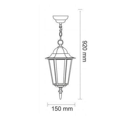 Lampadario da esterno 1xE27/20W/230V IP43 nero