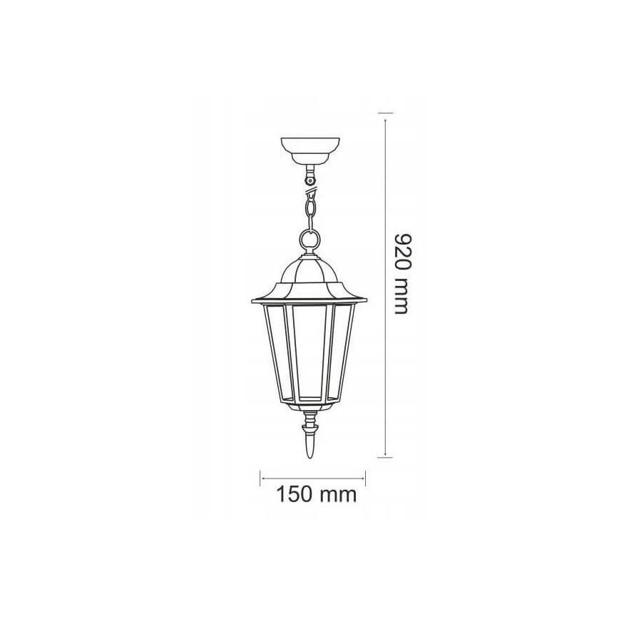 Lampadario da esterno 1xE27/20W/230V IP43 nero