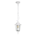 Lampadario da esterno a sospensione con catena 1xE27/60W/230V IP44 bianco
