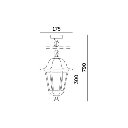Lampadario da esterno a sospensione con catena 1xE27/60W/230V IP44 bianco
