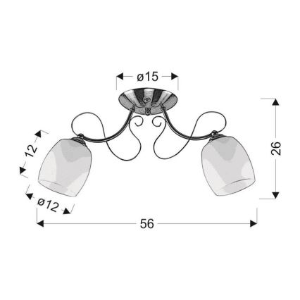 Lampadario da parete AMBA 2xE27/40W/230V