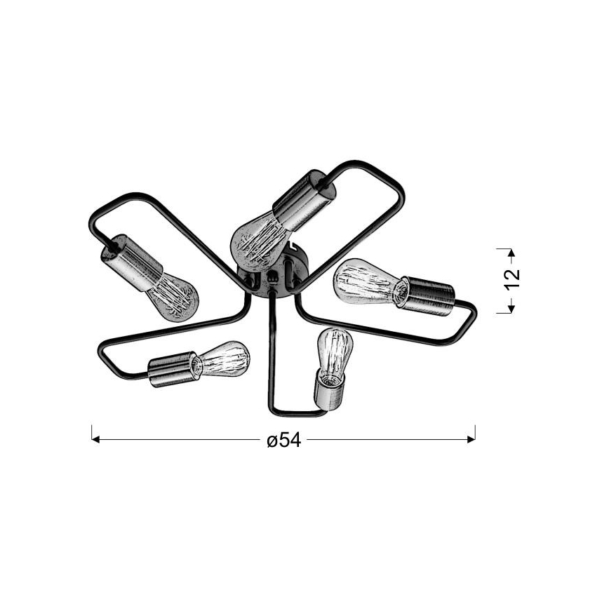 Lampadario da parete HERPE 5xE27/60W/230V