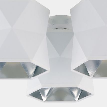 Lampadario da superficie SIRO 3xE27/15W/230V bianco/argento