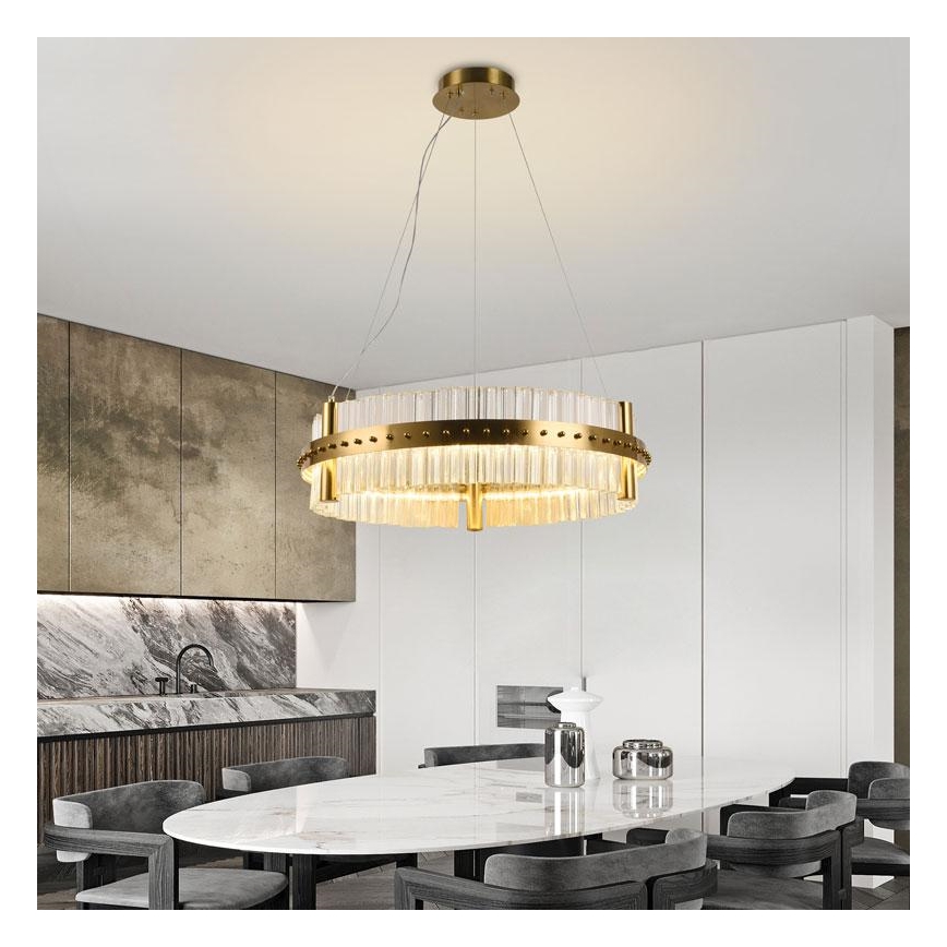 Lampadario di cristallo a LED dimmerabile su una stringa LED/40W/230V + telecomando