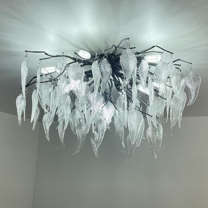 Lampadario di cristallo a plafone 10xG9/40W/230V nero