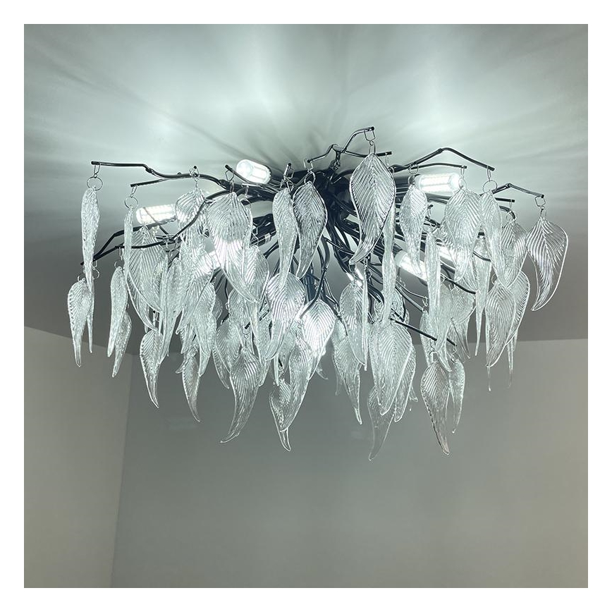 Lampadario di cristallo a plafone 10xG9/40W/230V nero