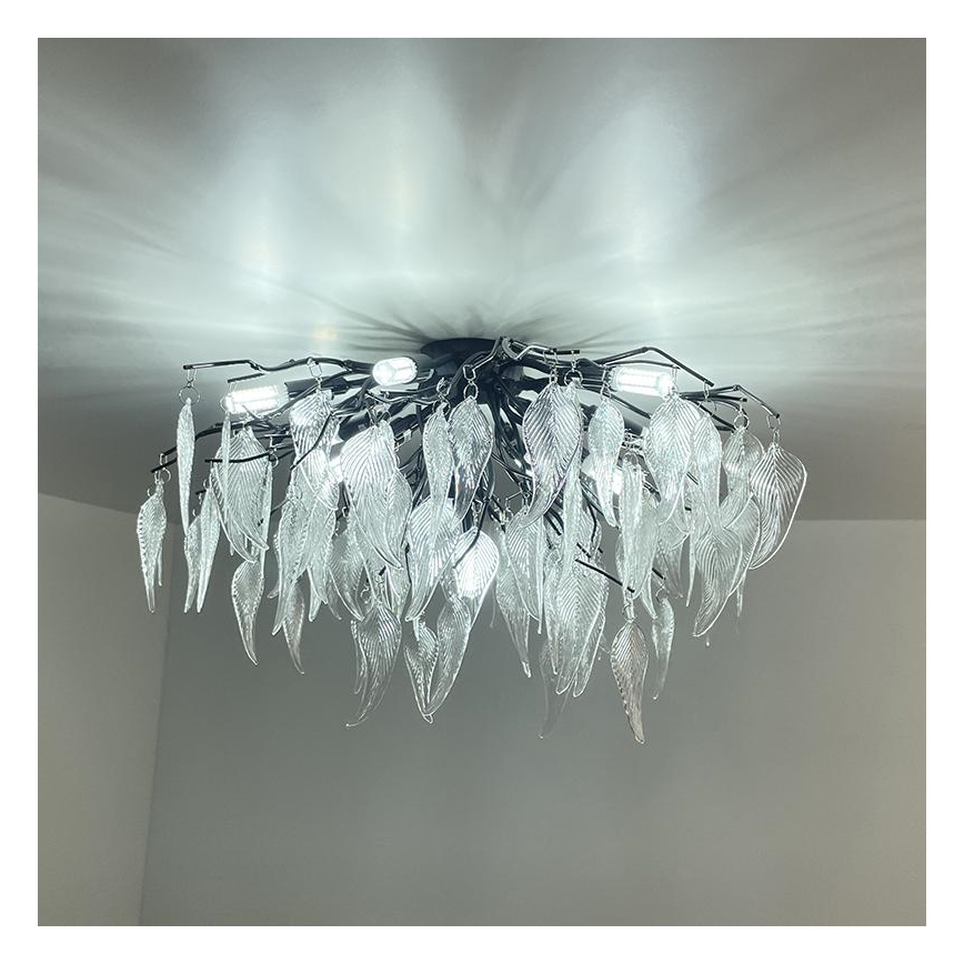 Lampadario di cristallo a plafone 10xG9/40W/230V nero