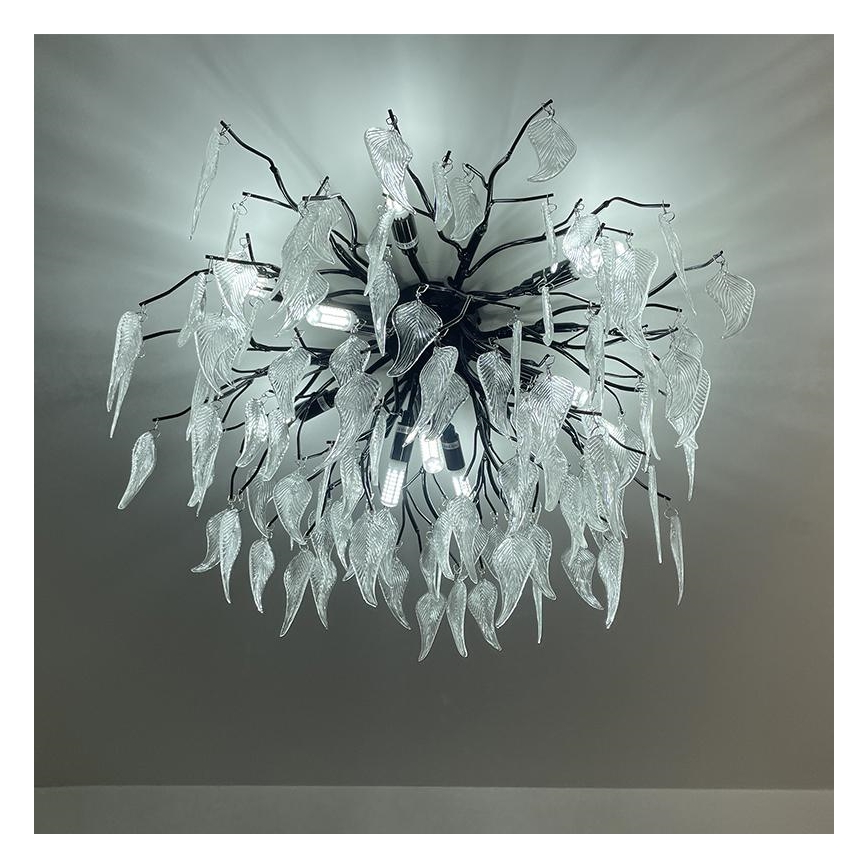 Lampadario di cristallo a plafone 10xG9/40W/230V nero