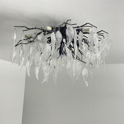 Lampadario di cristallo a plafone 10xG9/40W/230V nero