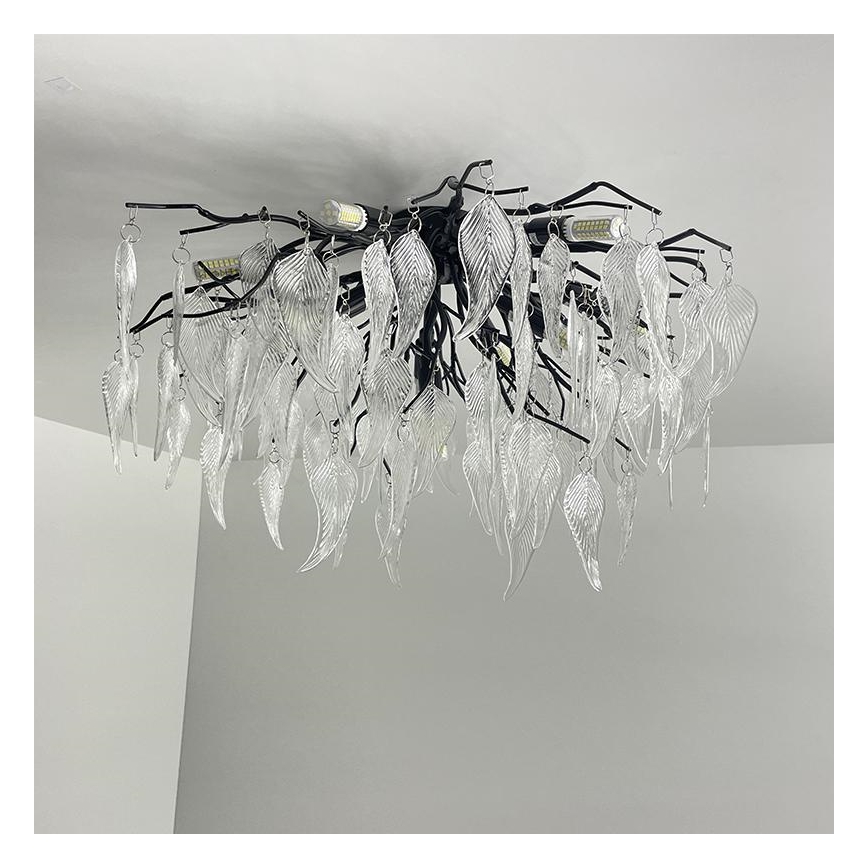 Lampadario di cristallo a plafone 10xG9/40W/230V nero