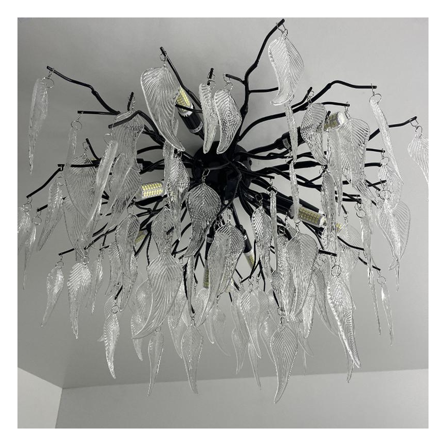 Lampadario di cristallo a plafone 10xG9/40W/230V nero