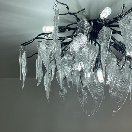 Lampadario di cristallo a plafone 10xG9/40W/230V nero