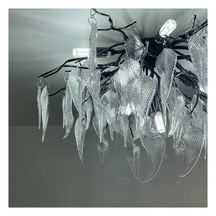 Lampadario di cristallo a plafone 10xG9/40W/230V nero