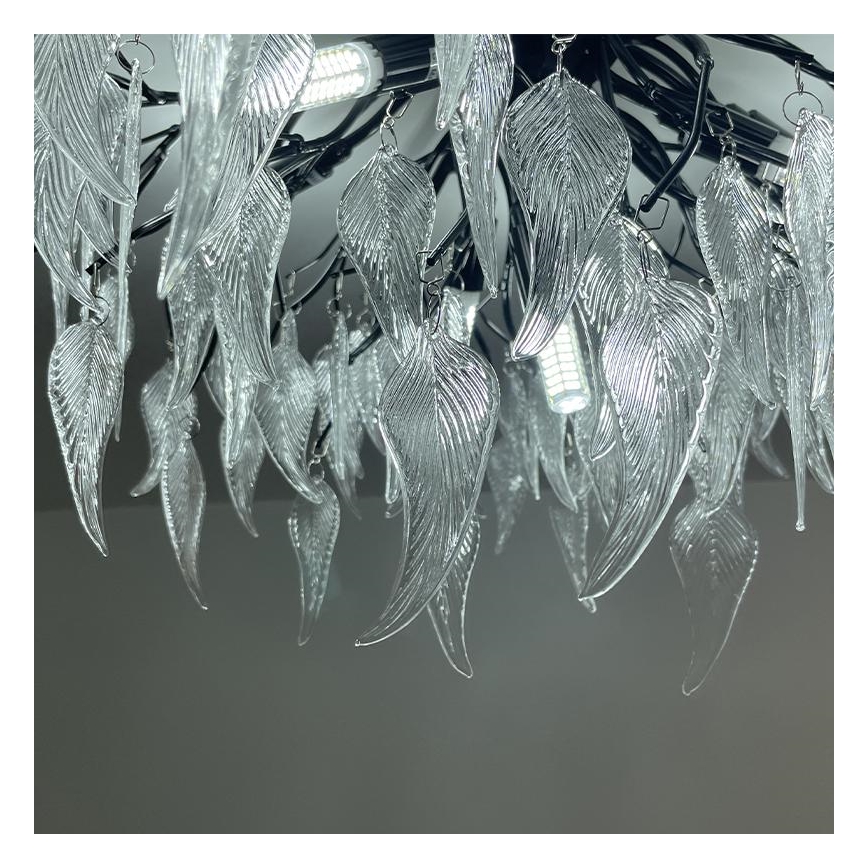 Lampadario di cristallo a plafone 10xG9/40W/230V nero