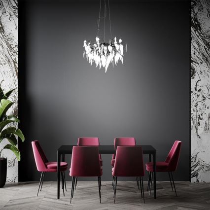 Lampadario di cristallo a sospensione 10xG9/40W/230V nero