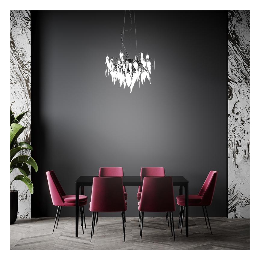 Lampadario di cristallo a sospensione 10xG9/40W/230V nero