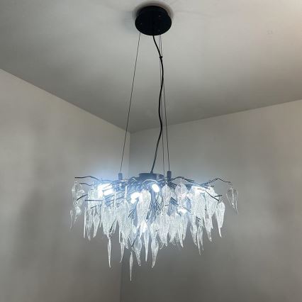 Lampadario di cristallo a sospensione 10xG9/40W/230V nero