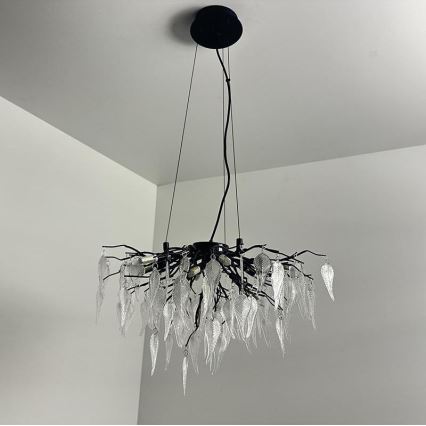 Lampadario di cristallo a sospensione 10xG9/40W/230V nero