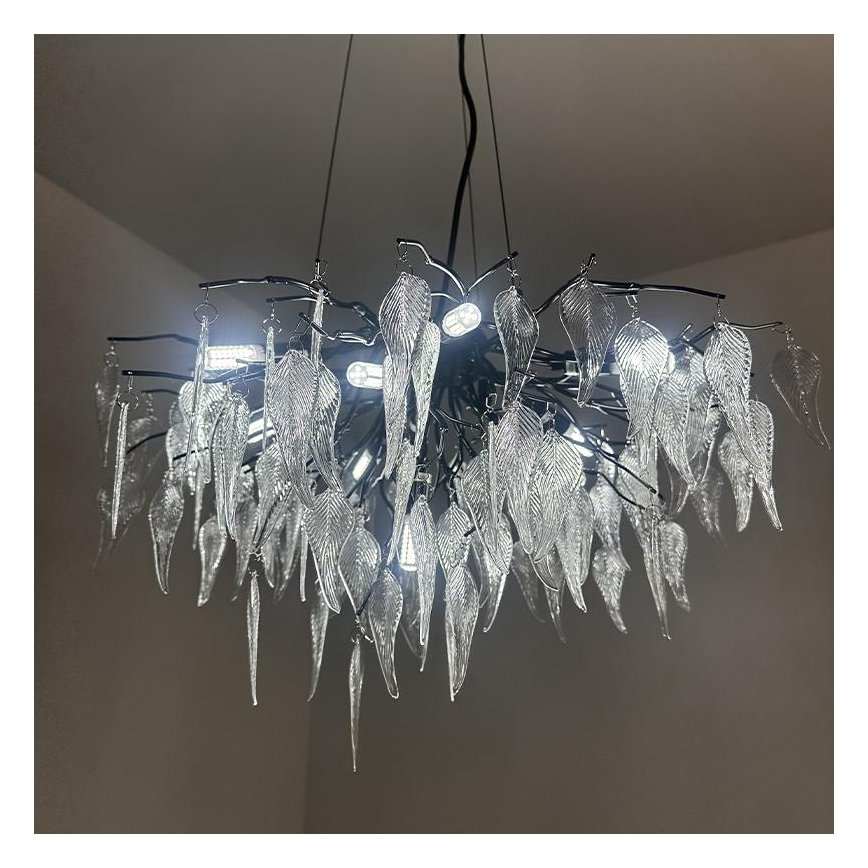 Lampadario di cristallo a sospensione 10xG9/40W/230V nero
