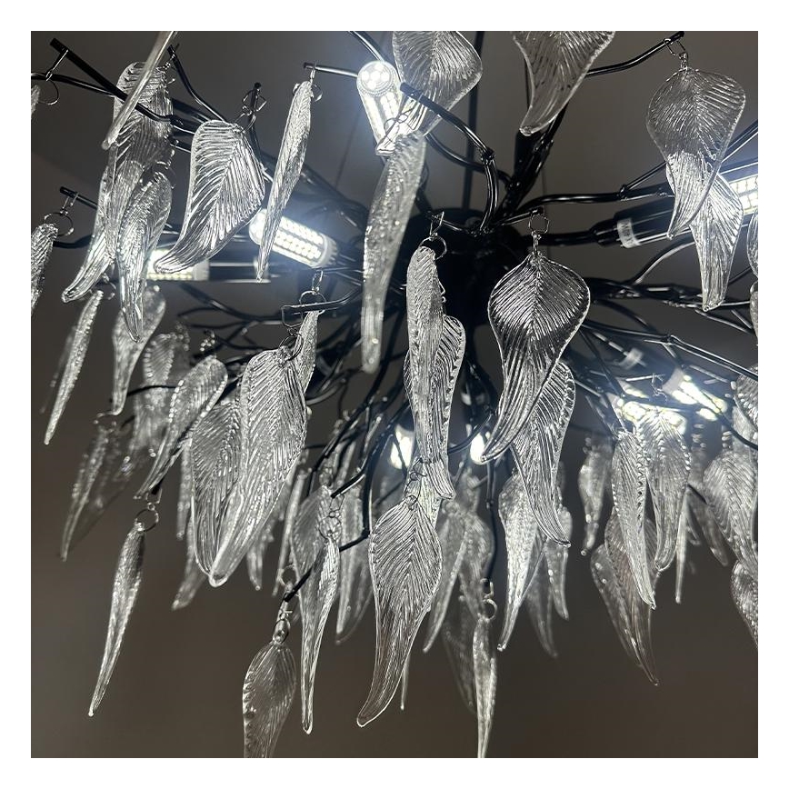 Lampadario di cristallo a sospensione 10xG9/40W/230V nero
