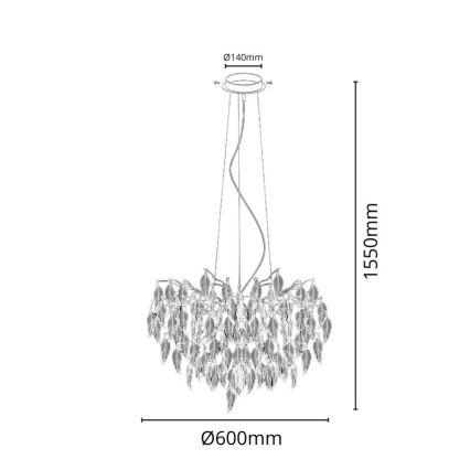 Lampadario di cristallo a sospensione 10xG9/40W/230V nero
