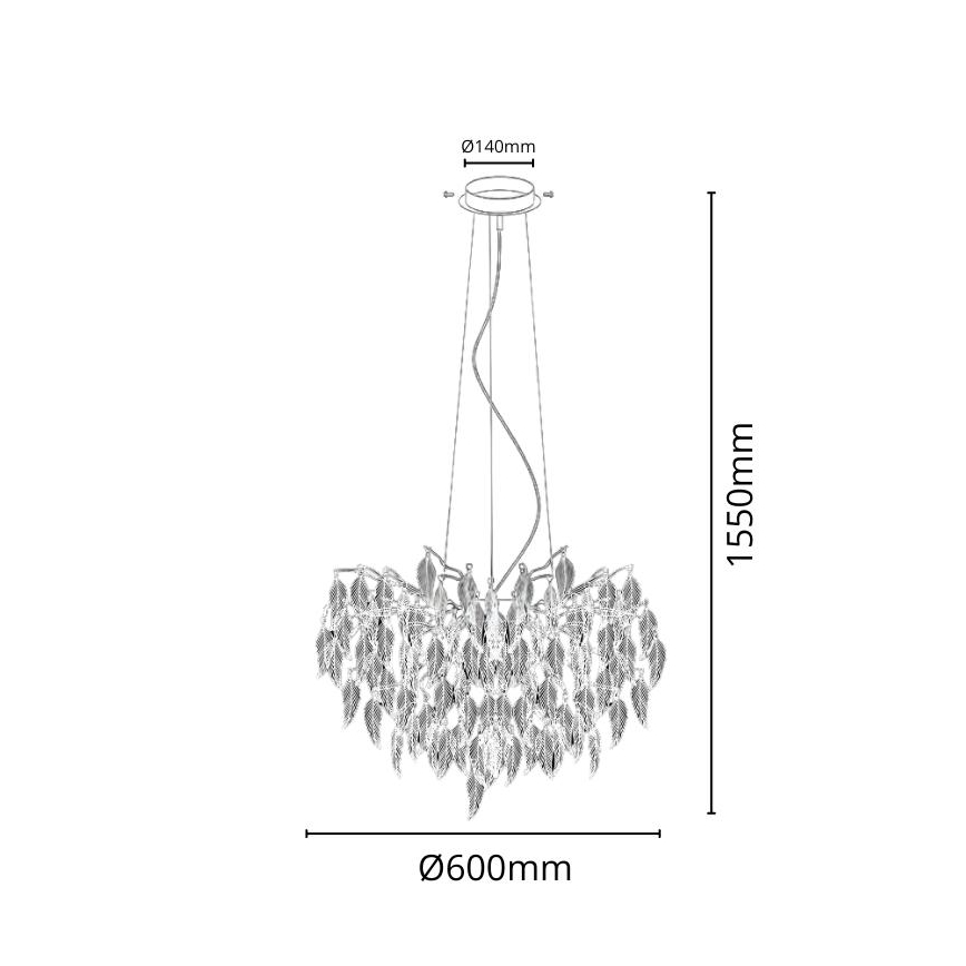 Lampadario di cristallo a sospensione 10xG9/40W/230V nero