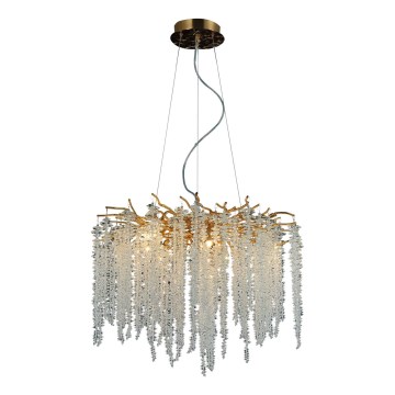 Lampadario di cristallo a sospensione 9xG9/40W/230V oro