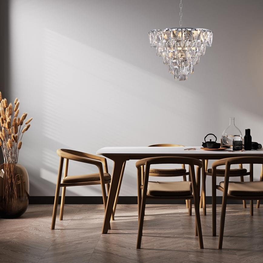 Lampadario di cristallo a sospensione con catena CHELSEA 6xE14/40W/230V