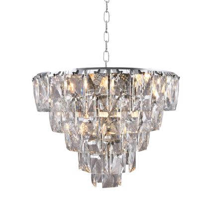 Lampadario di cristallo a sospensione con catena CHELSEA 6xE14/40W/230V