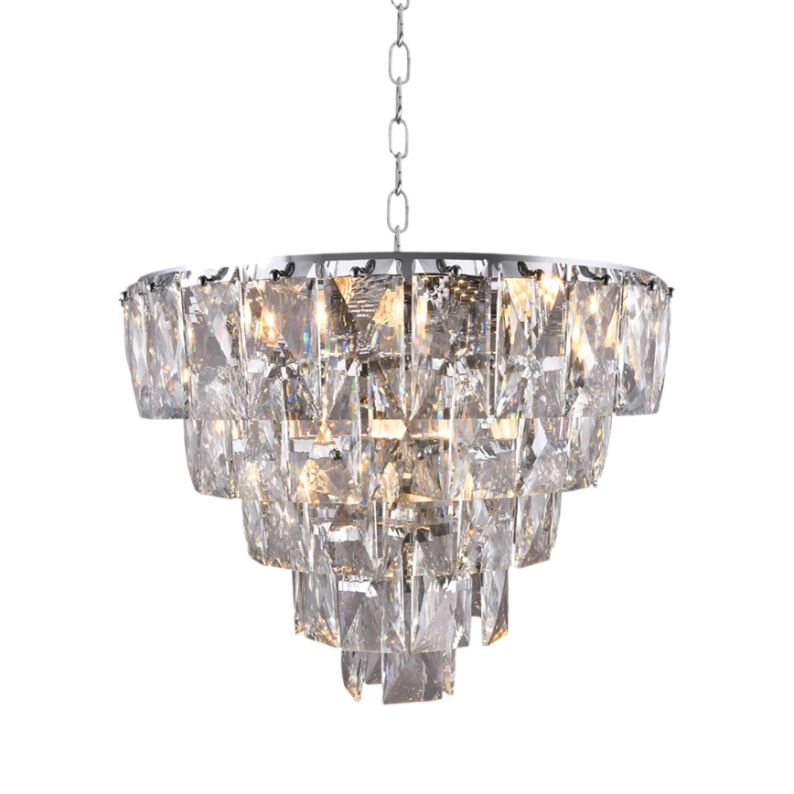 Lampadario di cristallo a sospensione con catena CHELSEA 6xE14/40W/230V