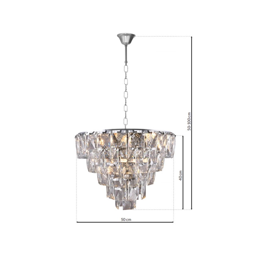 Lampadario di cristallo a sospensione con catena CHELSEA 6xE14/40W/230V