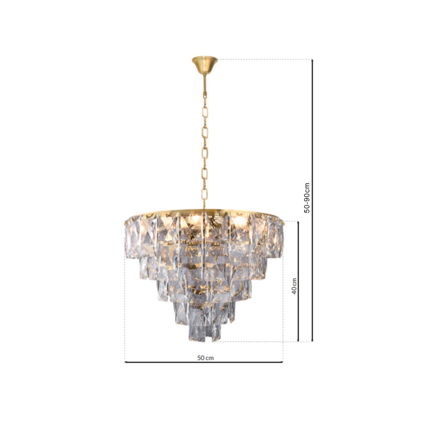 Lampadario di cristallo a sospensione con catena CHELSEA 6xE14/40W/230V