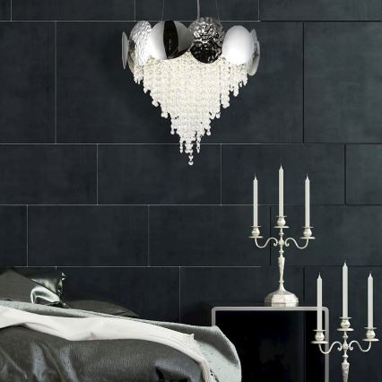 Lampadario di cristallo a sospensione LORD 8xGU10/50W/230V lucido cromo