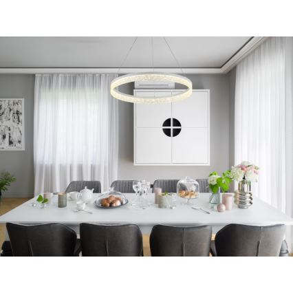 Lampadario LED dimmerabile a sospensione con cavo ALIANZ LED/60W/230V 3000-6000K, diametro 80 cm + telecomando