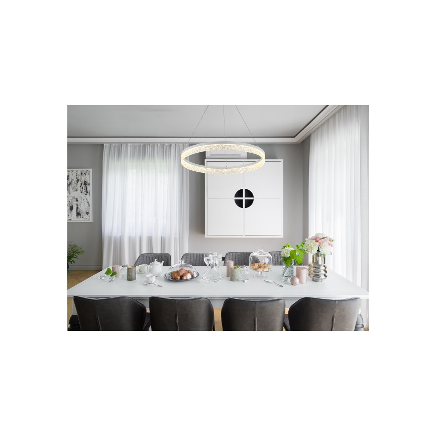 Lampadario LED dimmerabile a sospensione con cavo ALIANZ LED/60W/230V 3000-6000K, diametro 80 cm + telecomando