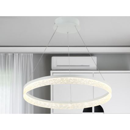 Lampadario LED dimmerabile a sospensione con cavo ALIANZ LED/60W/230V 3000-6000K, diametro 80 cm + telecomando